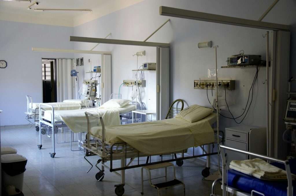 White Hospital Beds for Cardiovascular Treatment