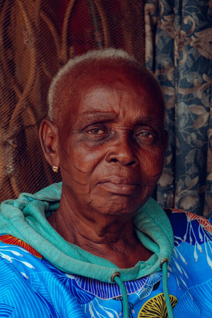 An old lady in a nursing home in Zimbabwe